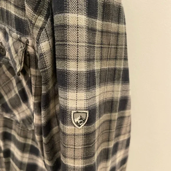 Kuhl Men's Black and Gray Plaid Button Down Shirt - Picture 3 of 6
